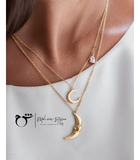 گردنبند ماه و رز کوارتز-گالری شیدا مجد