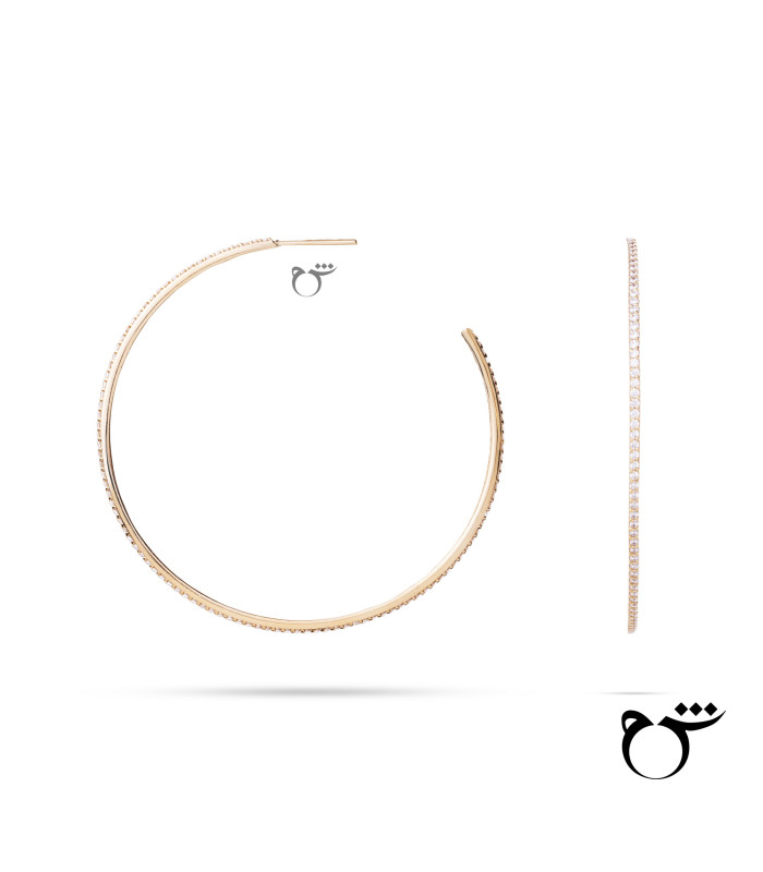 گوشواره حلقه نگینی-گالری شیدا مجد