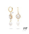 گوشواره حلقه ای طلا طرح تخمه و باروک