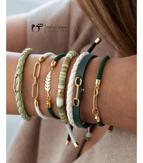 دستبند گوی صدف سبز-گالری شیدا مجد