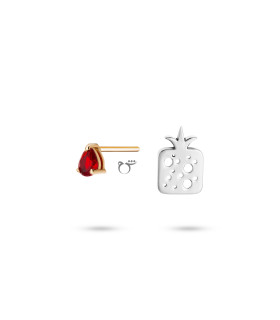 گوشواره انار و اشک گارنت ریز (نقره و طلا)