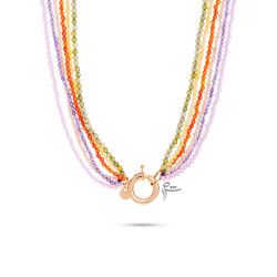 گردنبند طلا طرح قفل مدبر سواروسکی رنگی