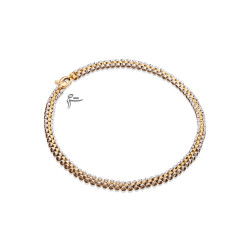 دستبند طلا طرح رولکس S سفید طلایی-گالری شیدا مجد