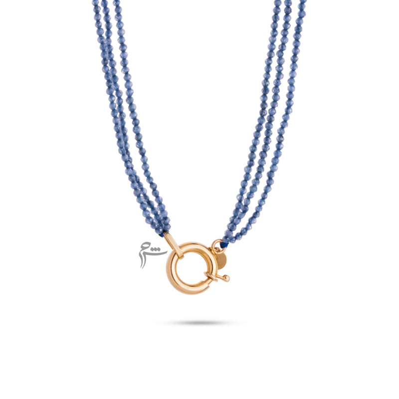 گردنبند قفل مدبر سواروسکی آبی نفتی-گالری شیدامجد