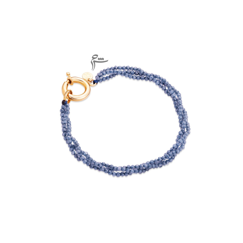 دستبند قفل مدبر سواروسکی آبی نفتی-گالری شیدا مجد