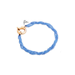 دستبند قفل مدبر سواروسکی آبی-گالری شیدا مجد