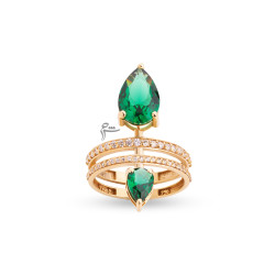 انگشتر دوبل تورمالین نگینی-گالری شیدا مجد