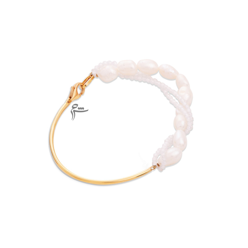 دستبند بنگل سواروسکی و باروک سفید-گالری شیدا مجد